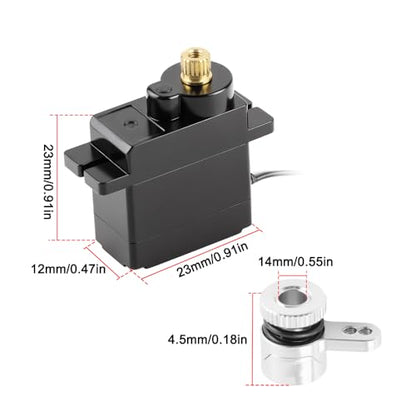 GLOBACT 1.2KG Servo with 20T Servo Saver for Arrma Grom Losi Mini-B/Mini-T | Metal Gear, Aluminum Servo Saver, For Granite Mojave Typhon Grom 1/12 1/14 1/16 1/18 RC Buggy Truck Racecar Upgrade - size: RC Servo with 20T Al Servo Saver