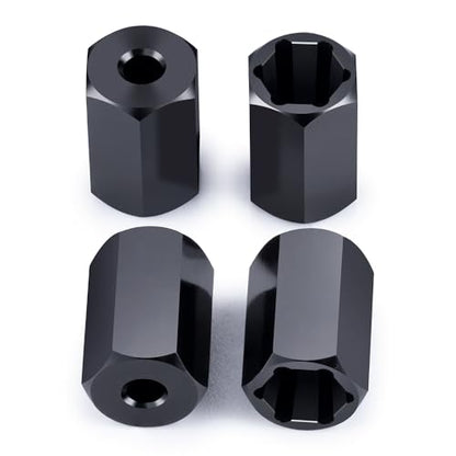 MOHERO 5mm to 7mm (+10mm) 4Pcs RC Wheel Hex Hubs Adapter for WPL D12 and 1/10 RC Trucks 1/24 SCX24 RC Cars Upgrade Parts