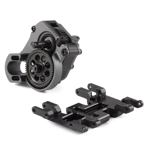 21% Overdrive MR24 Billet Transmission with Delrin Skid Plate, Gray | Fit for SCX24 Custom Build Brushless 1/24 RC Crawler Comp Rigs - color: Gray
