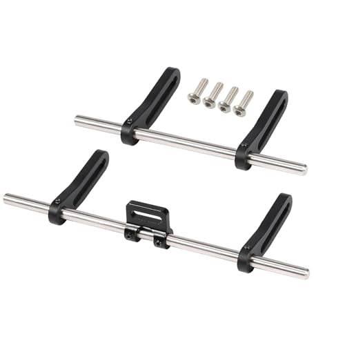 AMK Adjustable 1/10 Scale Bumper Mount Front Rear, Metal Bumper Set Complete for RC Crawler Body LCG Chassis Axial SCX10 II Element Enduro Gen7 Gen8 TRX6 TRX4 Upgrades (Black) - color: Black