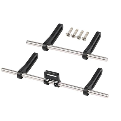 AMK Adjustable 1/10 Scale Bumper Mount Front Rear, Metal Bumper Set Complete for RC Crawler Body LCG Chassis Axial SCX10 II Element Enduro Gen7 Gen8 TRX6 TRX4 Upgrades (Black) - color: Black