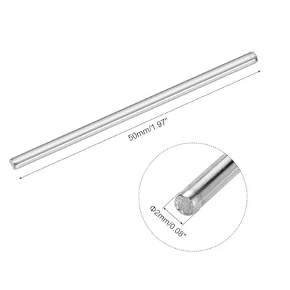 MECCANIXITY 40pcs 2mmx50mm Toys Shaft Round Rod Axles Drive Shaft for DIY RC Car Truck Boat Helicopter Model Part, Silver - size: 2mmx50mm