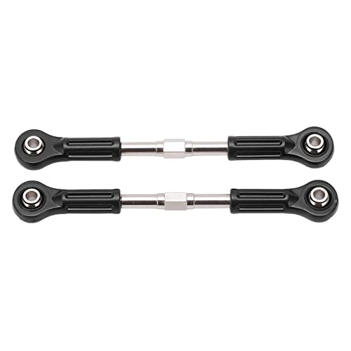 Alomejor Metal Steering Tie Rod, 2pcs Alloy Ball Heads Steering Linkage for 1/8 1/10 High Speed RC Cars Pickup Trucks SUV, with Durable Plastic Steel Construction