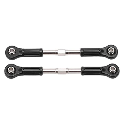 Alomejor Metal Steering Tie Rod, 2pcs Alloy Ball Heads Steering Linkage for 1/8 1/10 High Speed RC Cars Pickup Trucks SUV, with Durable Plastic Steel Construction