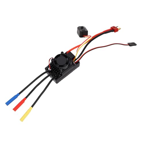 60A Brushless ESC ABS Sensorless RC Electronic Speed Controller with Cooling Fan Low Voltage Cutoff Overheat Protection for 1 10 Scale Truck Buggy On Road Off Road
