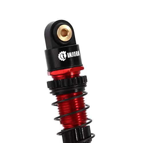 INJORA 39mm Shocks- Aluminum Threaded Adjustable Oil Filled Damper for SCX24 Gladiator C10 JLU Deadbolt B17 Axial 1/24 RC Crawler Car Upgrade Parts(Black&Red) - color: Black&Red