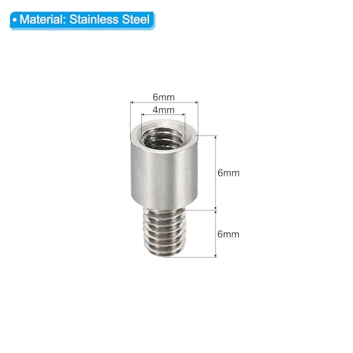 PATIKIL 24pcs M4 Standoffs, M4 6+6mm Spacer Standoffs Steel Threaded Standoffs Screws Kit 4mm ID 6mm OD Metric Male Female Thread Adapters for Circuit Board PCB RC Drones Motherboard - size: 6+6mm L