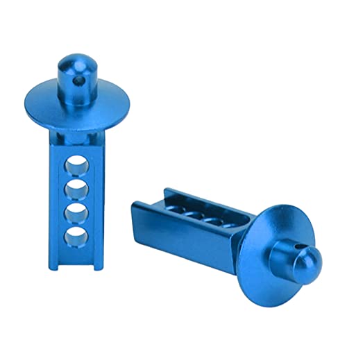 Dilwe 2Pcs RC Car Body Post, Aluminum RC Car Shell Holder Mounts RC Upgrade Parts Accessories, RC Body Mounts for Traxxas Mini E Revo Slash 1:16 3 Colors (Blue)