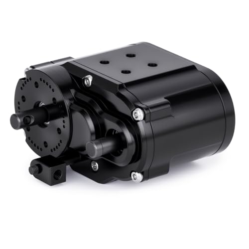 Dual Speed Transfer Case Gearbox Transmission Box for Axial SCX10 RC4WD D90 1/10 RC Crawler Car Upgrade Parts (Black) - color: Black
