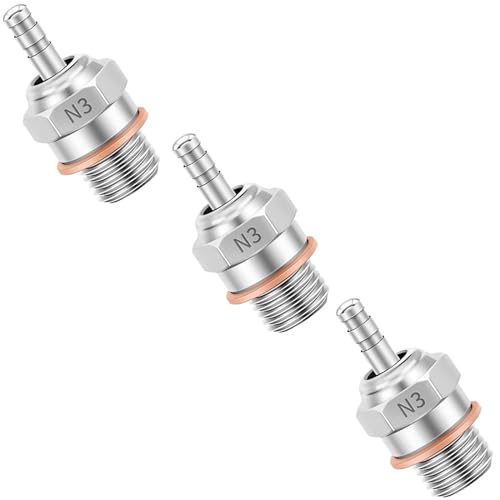 RC Glow Plugs No.3 N3#3 70117H Hot Spark Nitro Engine Parts Replace OS for 1/8 1/10 Scale RC Car Truck Buggy Traxxas Losi HPI Redcat HSP Himoto 3PCS - size: N3 3PCS