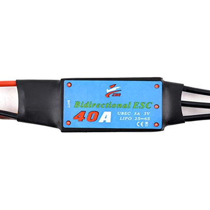 Bidirectional 40A Brushless ESC 2-6S UBEC 3A 5V | Electric Speed Controller for RC Car Boat Underwater Propeller - color: 40a Esc