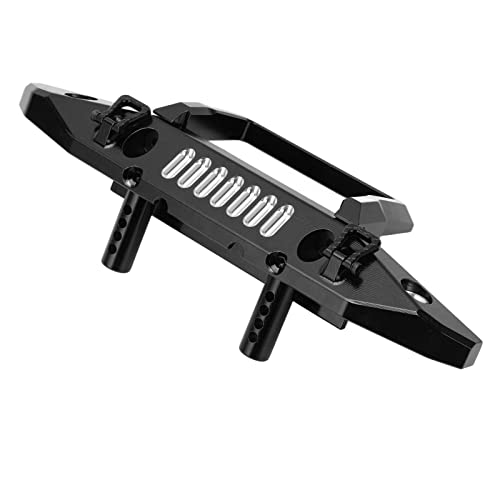 Front Bumper Aluminum Alloy Crawler Bumper RC Car Accessory with LED Light Hole for Axial 1/6 for SCX6 Car RC Car Upgrade Part (Black) - color: Black
