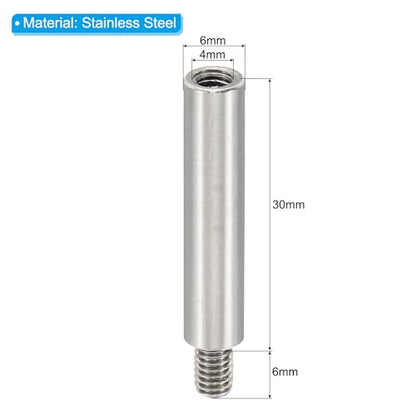 PATIKIL 12pcs M4 Standoffs, M4 30+6mm Spacer Standoffs Steel Threaded Standoffs Screws Kit 4mm ID 6mm OD Metric Male Female Thread Adapters for Circuit Board PCB RC Drones Motherboard - size: 30+6mm L
