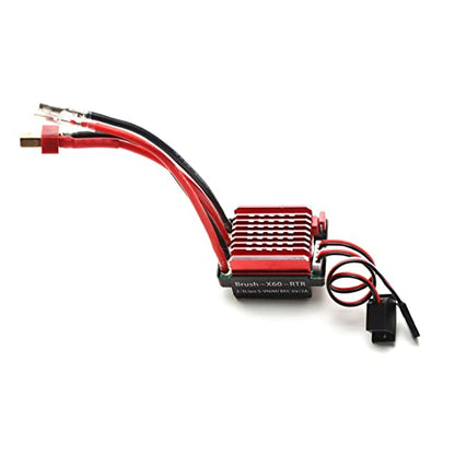 GoolRC 60A Brushed ESC Electronic Speed Controller T Plug 6V 2A BEC Replacement for 1/10 Traxxas TRX4 TRX6 D90 HSP Redcat 4WD RC Car