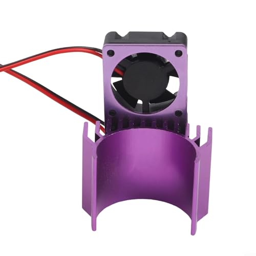 Aluminum RC Motor Heat Sink with Dual 30mm Cooling Fans 1: 10 Cars Compatible Having 540 550 Brushed 3650 3660 Brushless Motors Red(Purple) - color: Purple