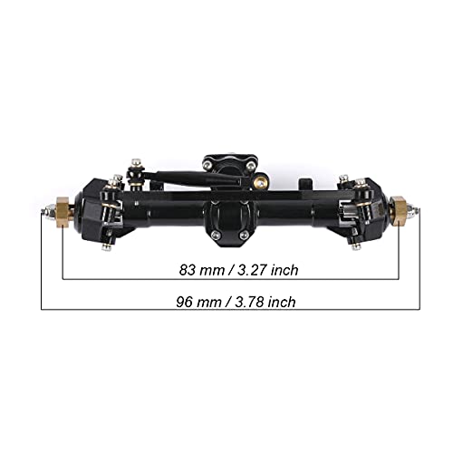 1/24 RC Aluminum Complete Front Axle for Axial SCX24 RC Crawler Upgrades (Black) - color: Black