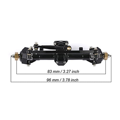 1/24 RC Aluminum Complete Front Axle for Axial SCX24 RC Crawler Upgrades (Black) - color: Black