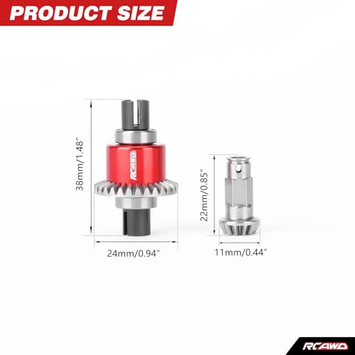 RCAWD NO Oil-Spill Rear Diff Set, 30T Main RC Differential 0.8Mod & 12T Input Gear, for ARRMA Typhon Granite Mojave Grom, 30KcSt Oil Filled Upgrade Parts Red - size: Rear 30T main diff & 12T input gear
