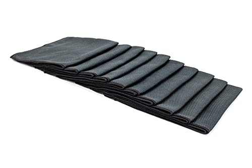 [Diamond Glass] Microfiber Window and Chrome Microfiber Towel (16"x16") Black - 10 Pack | Streak-Free, Lint-Free Glass Cleaning - color: Black, size: 10 pack
