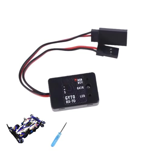 Mini Giroscopio 4.8-7.4V for RC RX-7D Drift Car Racing – RC Gyro Compatible with Digital and Analog Servo, Universal Receiver, Adjustable Sensitivity