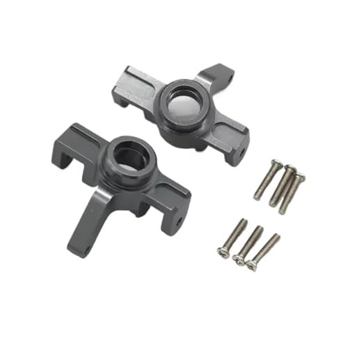 RC Steering Knuckle Block for Hyper GO for MJX H16 16207 16208 16209 16210 1/16 Metal Steering Cup Kit Rc Model Crawler Car Truck for Buggy Upgrade Parts(Gray) - size: Gray