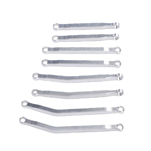 Keenso High Clearance Chassis Links Set, Aluminum Alloy RC Crawler Chassis Steering Links Set with Polished Finish, Linkage Kit for 1/10 RC Crawler Upgrade and Replacement