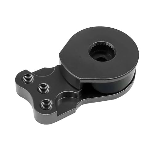 2Packs Aluminum 25T Servo Saver 3 Holes Adjustable Hi-Torque Servo Horn Compatible with 1/8 1/10 RC Car Crawler SCX10 Boat Capra TRX4 TRX6 RC Boat Parts (Black)