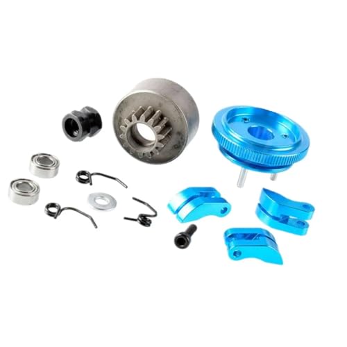 RC Car Repair Kit for HSP for 83013 81020 1/8 Rc Car Alloy Bell Gear Flywheel 14T Clutch Shoe for Spring Bearing Set Upgrade Parts - color: Silver