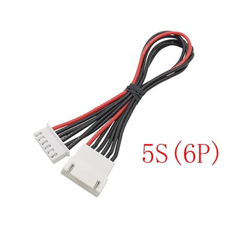 5Pcs JST XH 2.54mm Pitch 2/3/4/5/6/8S Male to Female Cable Connector Lipo Battery Balance Charger Cable 20CM 22AWG Silicone Wire (Color : 5S-6Pin) - color: 5s-6pin
