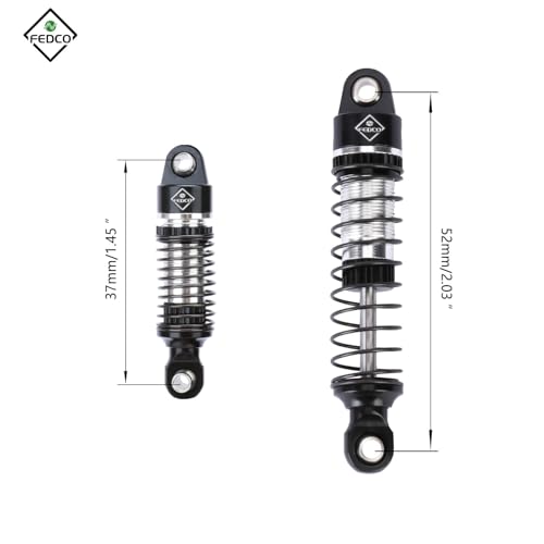 CR18P Shocks 59MM Aluminium Oil-Filled Shock Absorber With Spring | Long Travel Shocks For HobbyPlus CR18P EVO PRO Furitek Upgrade Parts 1/18 RC Crawler