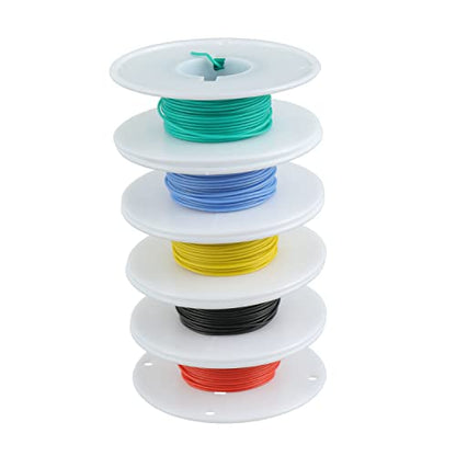 BOJACK 30 AWG Flexible Silicone Wire Electric Wire Hook up Wire Kit 300V Cables with Plus 20 φ2mm Heat Shrink Tubings and a Mini Wire Stripper(5 Colors 32.81Ft Each Color, 30AWG) - size: 30 AWG Silikondraht