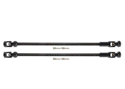 1/10 RC Drive Shaft - 68-229mm Cut-to-Length Stainless Steel Driveshaft Kit for TRX4 TRX6 SCX10 Capra - 2PCS CNC Machined Universal Joint Shafts with M4 Screws (Black) - color: Black