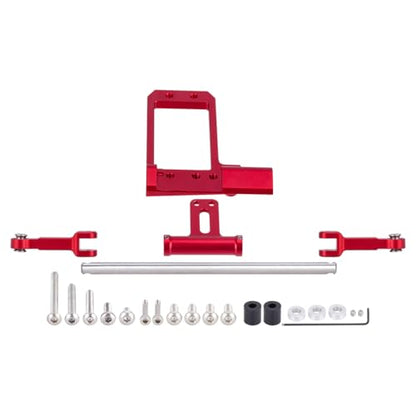 Aluminium BTA Servo Mount and Scale Hydraulic Steering Link for 1/10 RC Crawler Vanquish Phoenix VS4-10 F10 Portal Axle Upgrade (Red) - color: Red