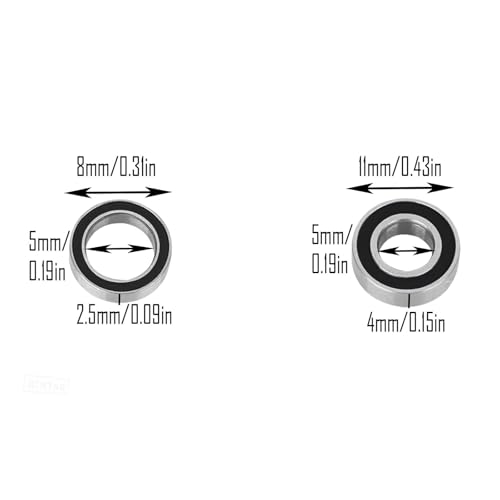 RC Bearings Kit Upgrades Part for 1/10 Slash 2WD VXL/Stampede 2WD VXL/Rustler 2WD VXL/Bandit 2WD VXL,Rubber Sealed Precision Ball Bearings,Black - color: Black- 1 Set