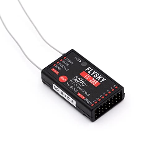 GoolRC Flysky FS-SR8 Receiver, 2.4GHz 8 Channel Remote Control Receiver Compatible with Flysky FS-ST8 RC Transmitter for RC Cars, Boats and Helicopters