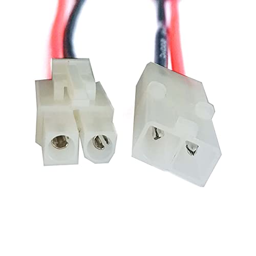 DEVMO 2 Pairs 14AWG Ta-Miya Style Connector to D-eans T Style Plug Cable Adapter Connector Compatible with RC ESC Speed Controller Lipo/NiMH Battery Charging