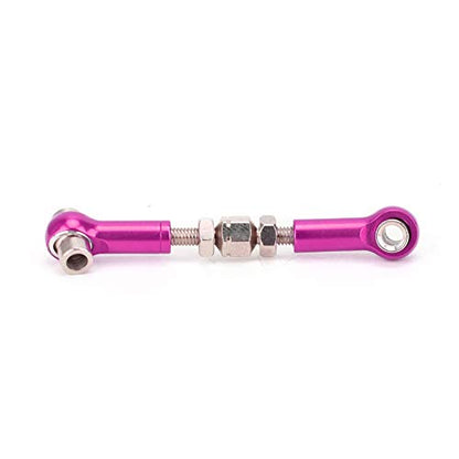 6 Pcs Adjustable Servo Links Tie Rod Set High Precision Aluminum Alloy RC Car Accessories for 1/10 1/12 Buggy Touring Drift Cars Red Purple Black Dark Blue Light Blue (Purple) - color: Purple