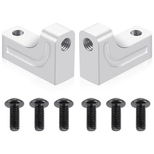 4PCS RC Aluminum Alloy Servo Mounts 1/10th RC Crawler Car CNC Machined Aluminum Servo Mount for SCX10 90047 Wrangler 1/10 RC Crawler Car Upgrades (Silver) - color: Silver