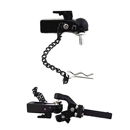 Metal Hitch Trailer Hook Ball Buckle Simulation Link Component Suitable for Scx10 90046 Traxxas Trx4 110 RC Car, Trailer Tow Hitch Tow Hook Drop (Hook + Coupler), Black