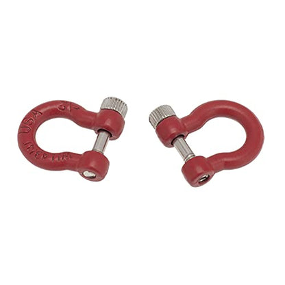 1:10 RC Tow Shackles D-Ring Trailer Buckles for 1/10 Scale RC Rock Crawler SCX10 Tamiya CC01 TRX4 D90 D110 RC Car Truck Accessories (Red) - color: Red