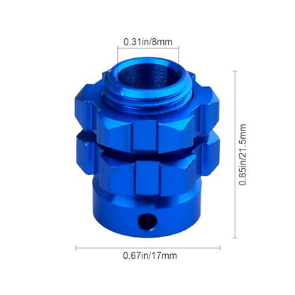 Aluminum 17mm Splined Wheel Hubs/Nuts 17mm Hex Spacers Extensions Adapters for 1/10 Traxxas Summit Losi Baja Rey, Set of 4 (Navy Blue) - color: Navy Blue