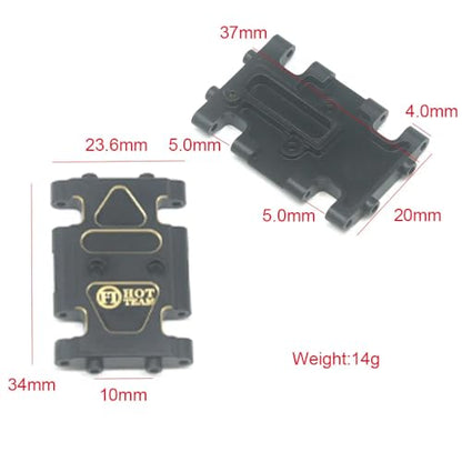 Titanium LCG Chassis Frame Kit with Brass Skid Plate, Steel Driveshaft, Aluminum Links for Axial SCX24 1/24 RC Crawler