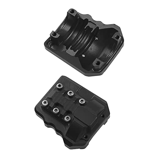 2Pcs ShareGoo Aluminum Alloy Front Rear Axle Differential Cover 15g Diff Cover Case Compatible with Traxxas TRX-4 1/10 RC Crawler Car (Black) - color: Black