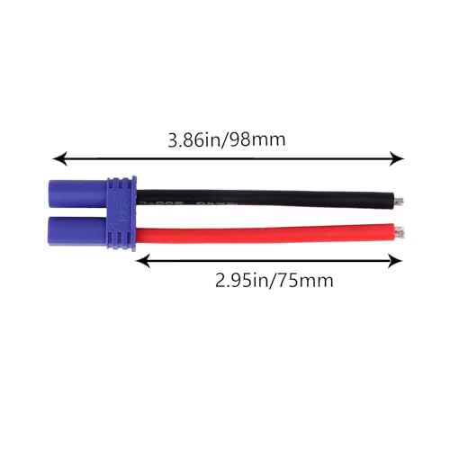 Hobbypark EC5 Plug Connector Male & Famale with 12AWG 12 Gauge Silicone w/Battery Straps for RC Lipo Battery Cable Drones Cars (4PCS)