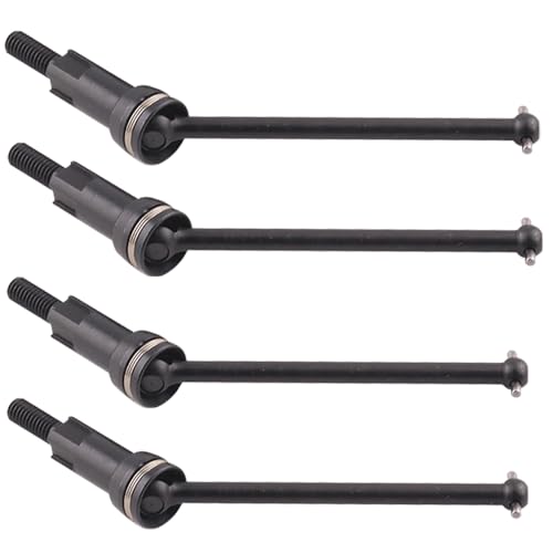 Steel Universal Front and Rear CVD Axles Drive Shafts Set with Aluminum 7075 Wheel Hex Upgrade Parts for Arrma 1/18 Granite Grom Mega 380 Brushed 4x4 Monster Truck RTR, Black (4PCS) - color: Front-rear Cvd- Black
