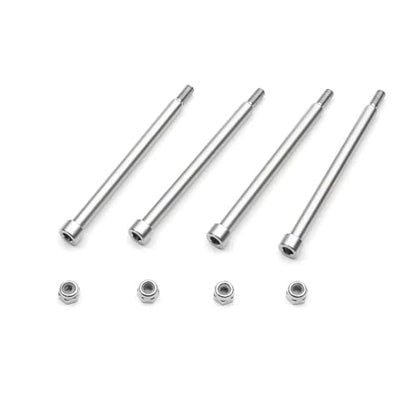 Compatible with Traxxas for XMAXX 1/5 RC Car Upgrades Parts Accessories 4Pcs Steel 4X56mm Threaded Hinge Pins A-arm Pins 70510 & M3 Nut RC Repair Parts