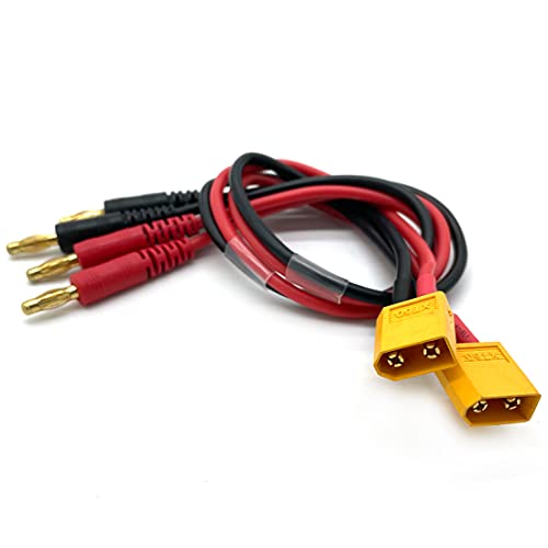Fly RC XT60 Connector Plug -> 4mm Banana Plugs Battery Charge Lead Adapter Cable(Pack of 2)