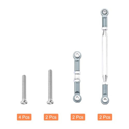 MECCANIXITY 2 Sets Adjustable Turnbuckles Camber Link Linkages Aluminum Alloy Upgrade Parts RC Car Steering Pull Rod Servo Linkages Tie Rod for MN 1:12 D90 RC Car Crawler,Titanium Grey - color: Titanium Grey