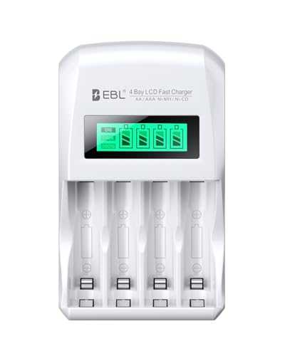 EBL LCD Battery Charger Smart Individual 907 AA AAA Rechargeable Battery Charger for Ni-MH Ni-CD Rechargeable Batteries - size: battery charger