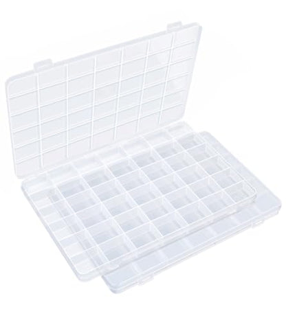 IOOLEEM Bead Organizer Box, 42 Grids 2 Pack Organizer Container Storage | Clear Plastic Dividers for bead arts and crafts for beading & jewelry storage & small items arts and crafts. - size: 42 Grids (2 pack)